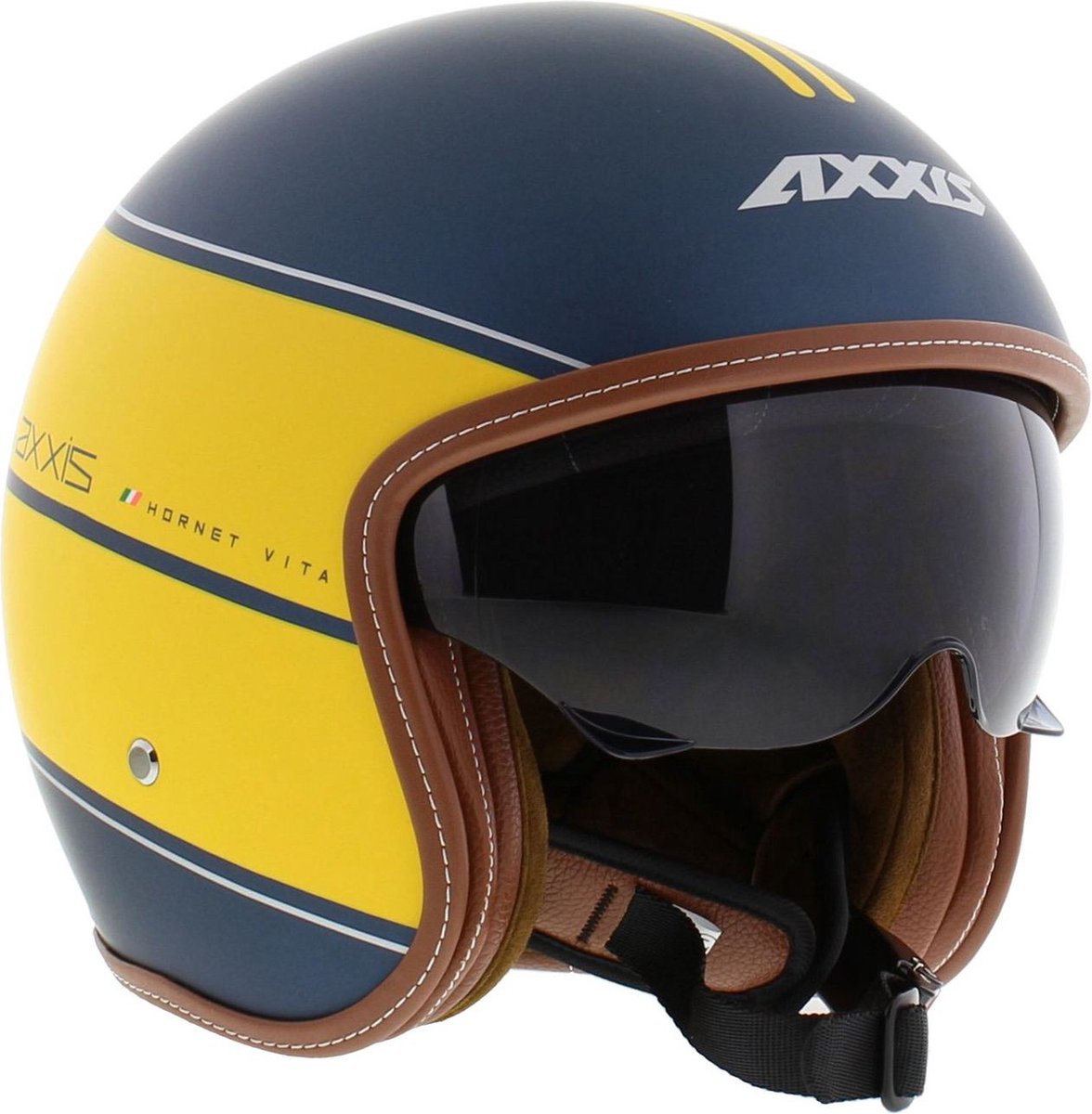 Axxis Hornet SV jet helm Vita mat geel blauw M - Motor / Brommer / Scooter / Vespa – foto 7