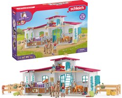foto van schleich HORSE CLUB - Manege - Kinderspeelgoed - Paarden Speelgoed - Paardenstal, 3 Paarden en 2 Speelfiguren - 115 onderdelen