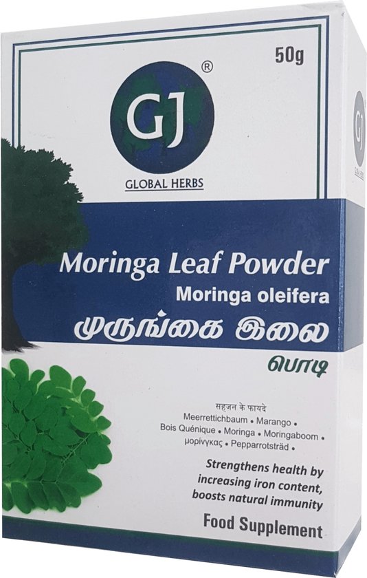 GJ Global Herbs Moringa Poeder Weerstand supplement 3x 50 g