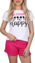 Mickey Mouse Disney Pyjama d'été à manches courtes pour filles Witte et roses / 164