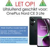 Hoes Geschikt voor OnePlus Nord CE 3 Lite Hoesje Book Case Hoes Flip Cover Wallet Bookcase Met Screenprotector - Donkerroze