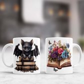 Mok BatCat - Gothic - Gift - Cadeau - Cute - Goth - SpookyStyle - RomanticGoth - WitchyVibes Gotisch - DonkereMode - EleganteGoth - Spookystijl - RomantischGoth