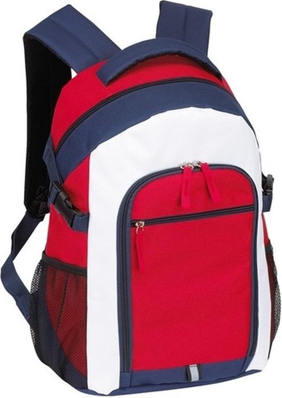 Allround rugzak rugtas rood wit blauw 44 cm A4 formaat 25 liter bol