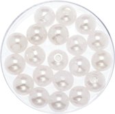 240x stuks sieraden maken glans deco kralen in het wit van 8 mm - Kunststof reigkralen voor armbandjes/kettingen