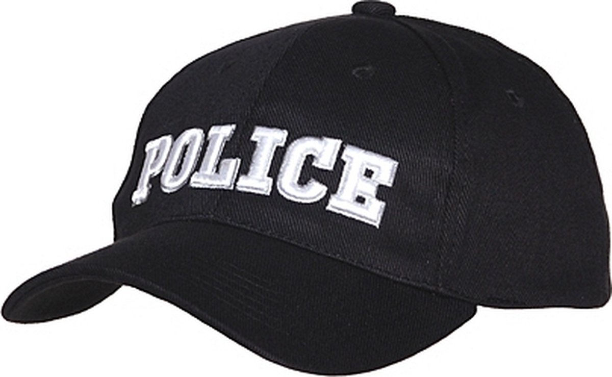 Zwarte baseball pet Police - Merkloos