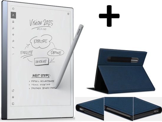 Remarkable 2 - Tablette à dessin - avec Marker et étui folio slim bleu | bol
