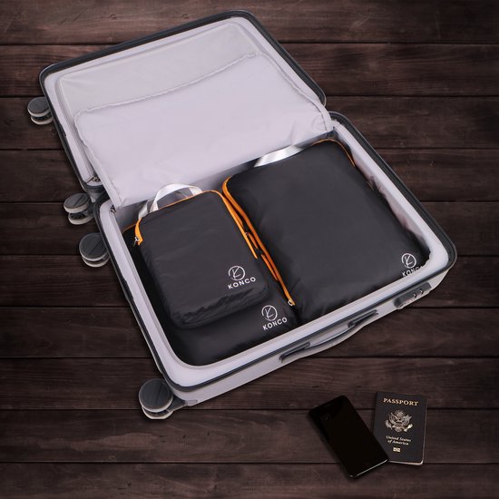 Konco Compression Packing cubes Zwart ensemble de 3