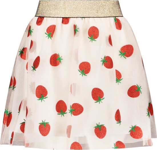 Moodstreet Triple Layer Tulle Jupe Strawberry Jupes Filles - Blanc Cassé - Taille 134/140