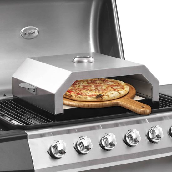 Vidaxl-Pizzaoven-Met-Keramische-Steen-Voor-Gas-/Houtskoolbarbecue | Bol.Com