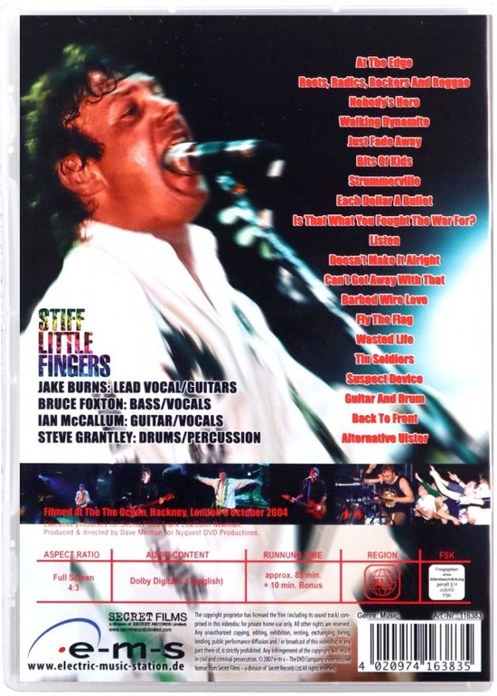 Plastic Head – Maglietta Uomo Stiff Little Fingers Con Stampa Codice A Barre, Cotone