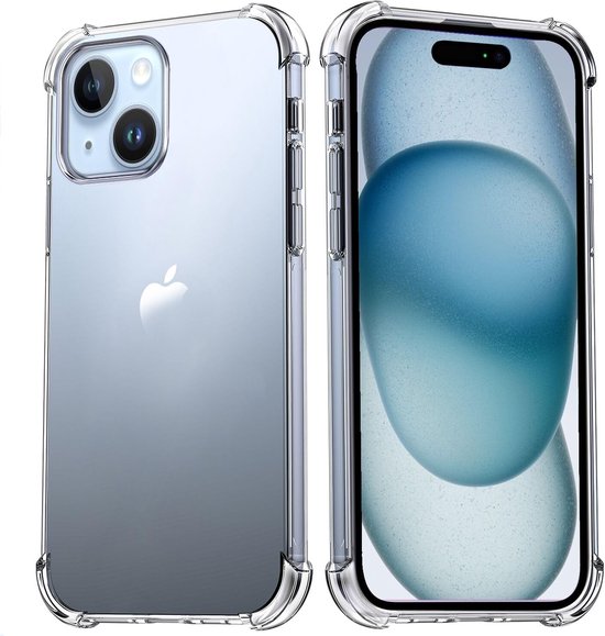 iPhone 15 Shockproof case hoesje doorzichtig - iPhone 15 shock proof hoesje backcover transparant - iPhone 15 Silicone Hardcase