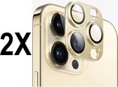 Screenz® - Camera lens protector geschikt voor iPhone 15 Pro / 15 Pro luxe goud - Screenprotector - Beschermglas - Glasplaatje geschikt voor iPhone 15 Pro / iPhone 15 Pro Max - 2 stuks