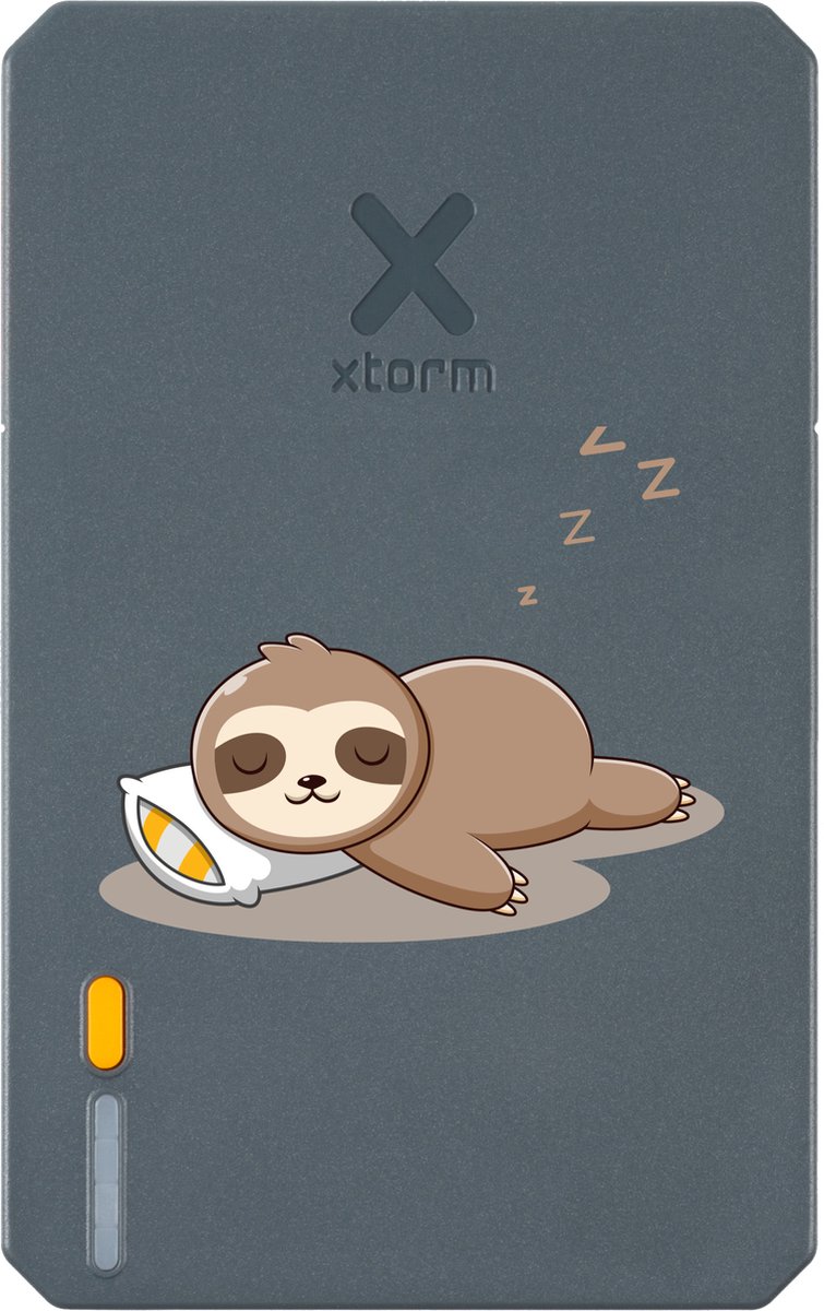 Xtorm Powerbank 10.000mAh Grijs - Design - Sleeping Sloth - USB-C poort - Lichtgewicht / Reisformaat - Geschikt voor iPhone en Samsung