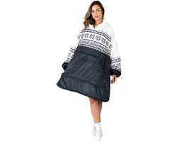Hoodie Deken - Fleece Deken met Mouwen - Hoodie Blanket - Oversized Hoodie - Dames en Heren - Hoodie Deken met Print - Volwassenen - Hoodie Deken met Capuchon - Huggle Hoodie