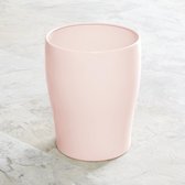 Poubelle – petite poubelle pour salle de bain, bureau et cuisine avec une grande capacité – poubelle élégante en métal – rose clair