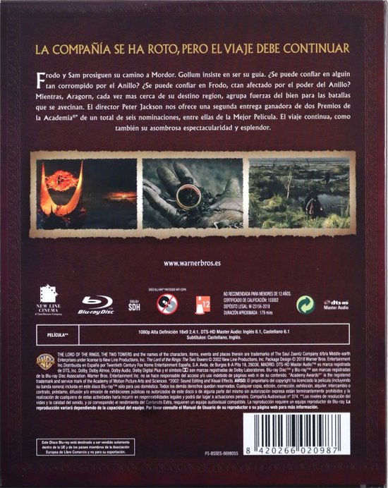 Le Seigneur des anneaux : Les Deux Tours [Blu-Ray]