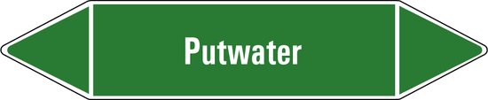 Foto: Putwater leidingmarkering op vel 126 x 26 mm 5 per vel