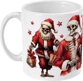 Kerst Mok Beker - Grappige Skelet Kerstmannen Afbeelding - Keramiek - 350ml