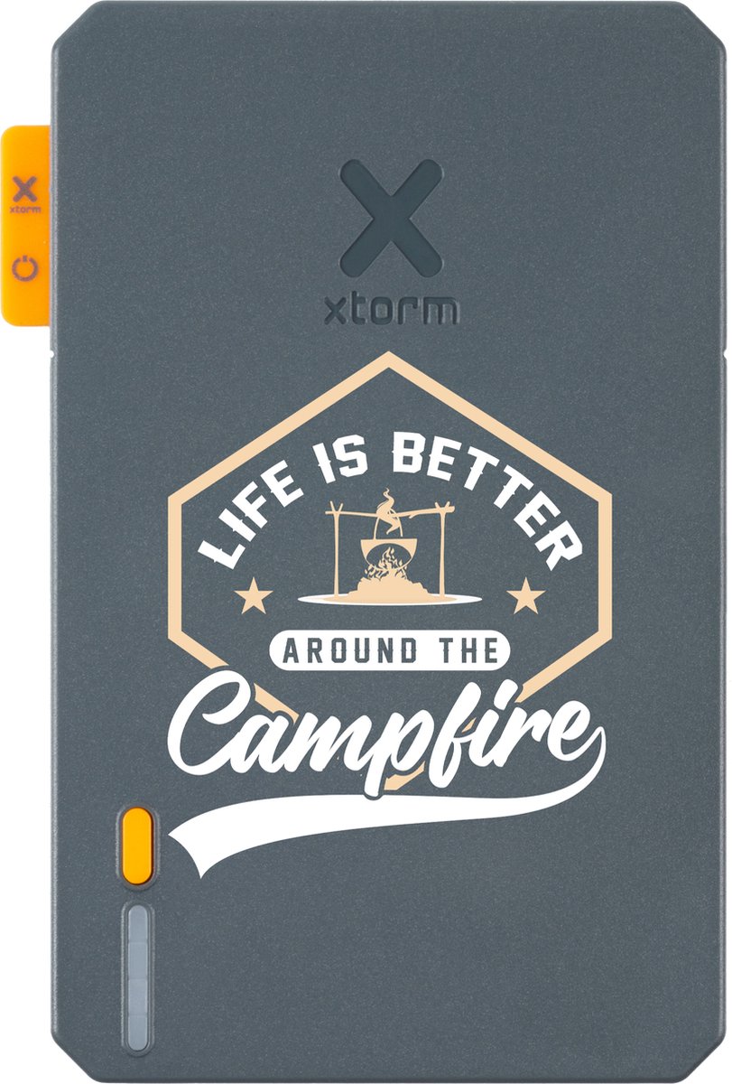 Xtorm Powerbank 5.000mAh Blauw - Design - Campfire life - USB-C poort - Lichtgewicht / Reisformaat - Geschikt voor iPhone en Samsung