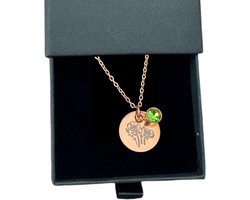 Rosey’s® - Geboortesteenketting augustus - Geboortesteenketting - geboortesteen augustus - rose gold - Geboortesteen - Birth stone - sieraad vrouw - cadeau vrouw - Babyshower - Kraamcadeau - Moederdag cadeau - Geboortesteen ketting Augustus