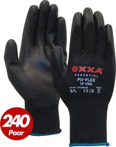 OXXA PU-Flex 14-086 werkhandschoen - 240 paar - M - Zwart - PU/Nylon