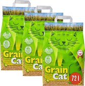 Litière agglomérante compostable pour chat GrainCat 3x24L