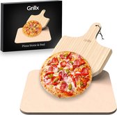 GrillX Pizzasteen met Pizzaschep - Voor BBQ, Oven & Kamado - Cordieriet Pizza Bakplaat - Kamado BBQ Accesoires
