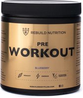 Rebuild Nutrition Pre-Workout - Par cuillère 400 mg de caféine - Tirez le meilleur parti de vos entraînements - Poudre 300 gr - Myrtilles