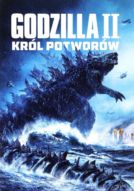 Godzilla II : Le Roi des Monstres DVD couverture avec Godzilla sortant de la mer.