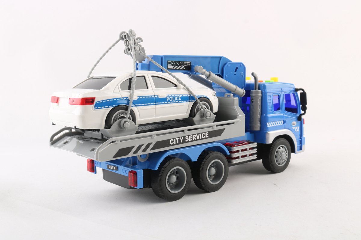 JMKA auto speelgoed jongens- vrachtwagen speelgoed- politie auto speelgoed- 40 CM- takelwagen- politie auto- takelwagen- truck — afbeelding 6