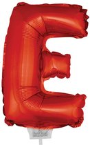 Rode opblaas letter ballon E op stokje 41 cm