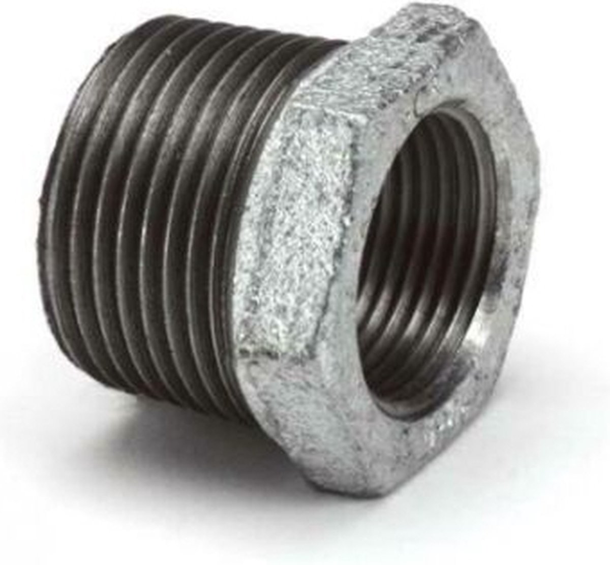 verloopring gegalvaniseerd, buitendraad x binnendraad 4 x 3 inch.