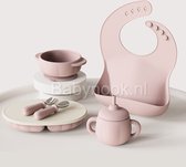 Licht Roze Complete set Kinder Baby Servies met Siliconen Zuignap - Anti-slip, BPA-vrij, Onbreekbaar, Magnetronbestendig, Vriezerbestendig, Vaatwasserbestendig