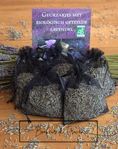 Bonheur de Provence - Geurzakjes lavendel - biologische lavendel uit de Provence - 5 zwarte organza zakjes