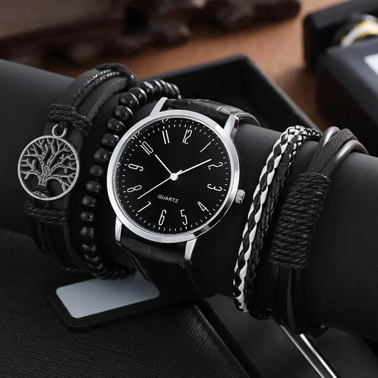 Horlogebox voor heren - geschenkdoos - cadeau set met horloge - armband - valentijn cadeautje voor hem