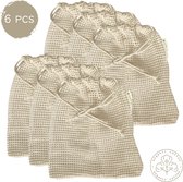 green-goose® Biokatoenen Waszak | 6 Stuks | 18x21 cm | Duurzaam en Milieuvriendelijk