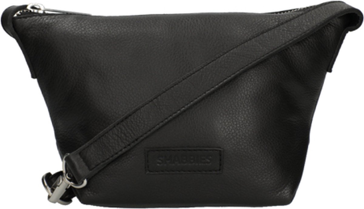 Shabbies Amsterdam Kleine Crossbodytas / Schoudertas Dames - Leer - Esra - Zwart