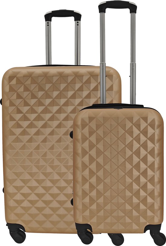 SB Travelbags kofferset - 2 delige 'Expandable' koffer - Champagne - 70cm/55cm