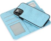 Mobiq - Magnetische 2-in-1 Wallet Case iPhone 15 Pro - lichtblauw