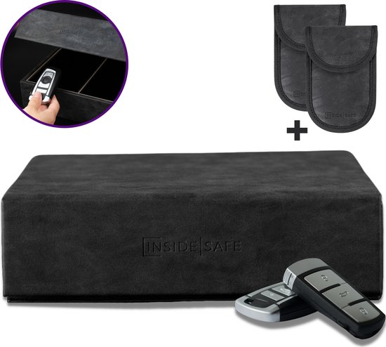 Inside Safe Faraday Box Autosleutel - Black Rock - Autosleutel RFID Antidiefstal - Keyless Entry Hoesje - RFID Beschermhoes Autosleutel