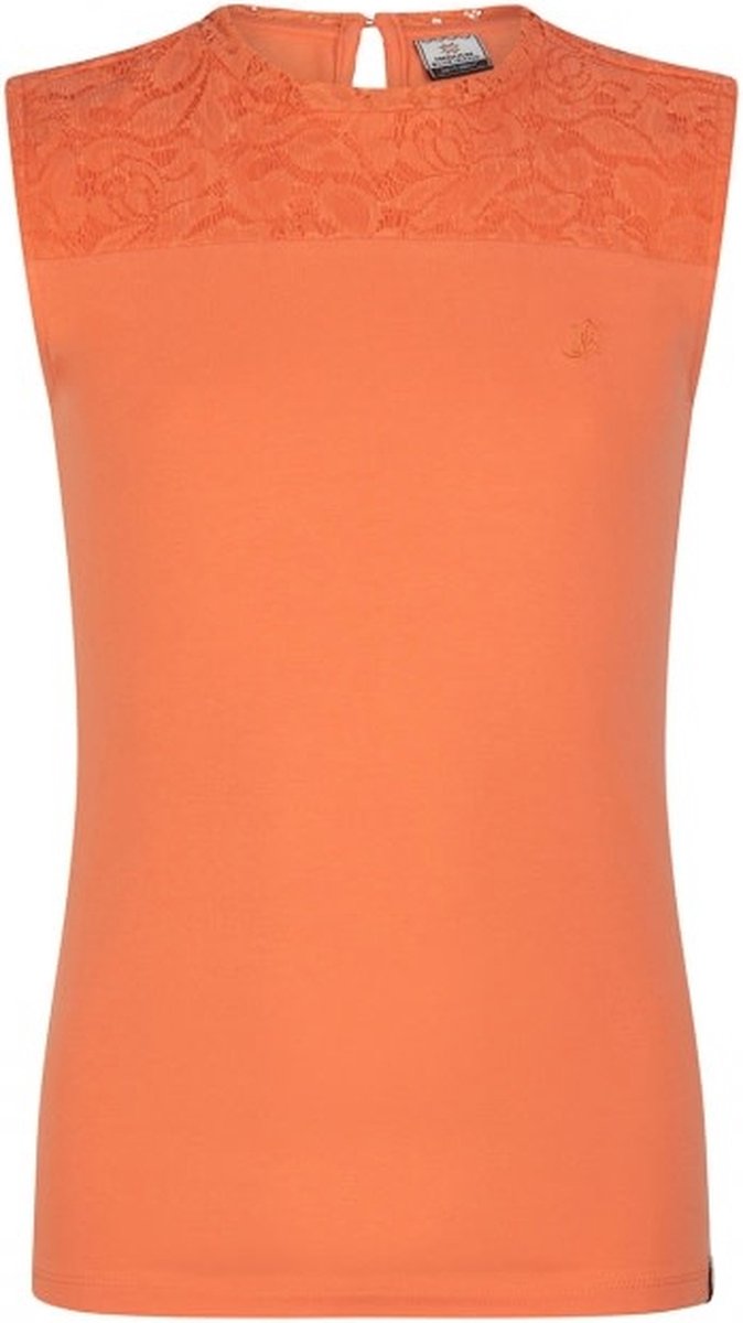 Indian Blue meiden top met kant Fresh Salmon