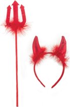 ESPA - Rode duivelset met veren voor volwassenen - Accessoires > Supporter Kit