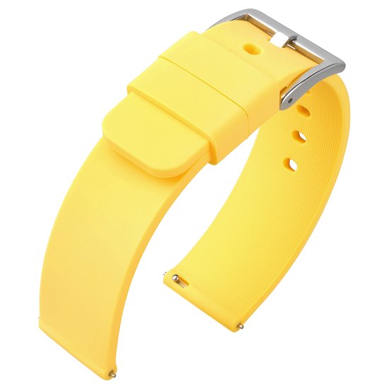 Bracelet de montre en caoutchouc de silicone jaune 20 mm