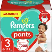 Pampers - Baby Dry Pants - Maat 3 - Maandbox - 208 stuks - 6/11KG