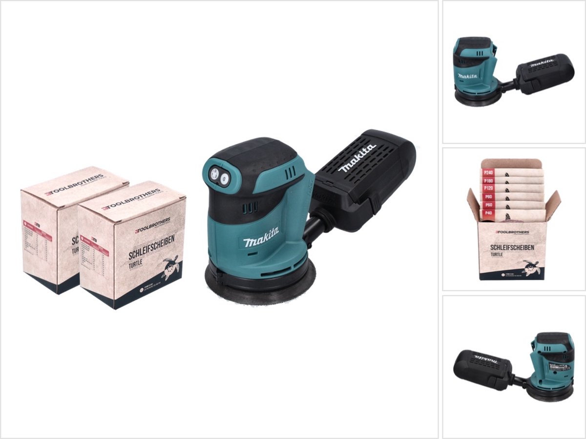 2x Toolbrothers TURTLE schuurset + DBO 180 Z accu excentrische schuurmachine 18 V 125 mm - zonder accu, zonder oplader