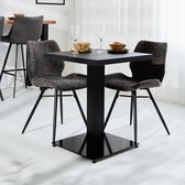 Bistrotafel Robin vierkant melamine zwart 70 x 70 x 3,8 cm | bol