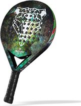 Matchu Sports - Padel Racket - Bear - Padel - Padelrackets - Rond - Carbon - Groen - Inclusief padel tas
