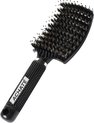 foto van Achaté Anti Klit Haarborstel - Curved - Vernieuwde Kwaliteit - Detangle Brush - Zwart