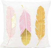 Colorful Feathers Kussenhoes | Katoen/Polyester | 45 x 45 cm