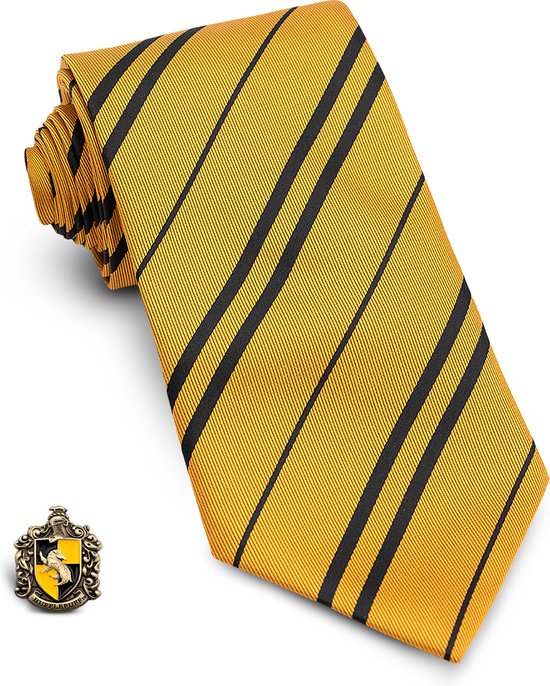 Funidelia | Harry Potter Hufflepuff Stropdas en Speld voor mannen - Hogwarts, Tovenaars, Films & Series, Zweinstein - De beste nerd-merchandise en cadeaus voor echte fans met Kerstmis, verjaardagen of een speciale gelegenheid - Geel